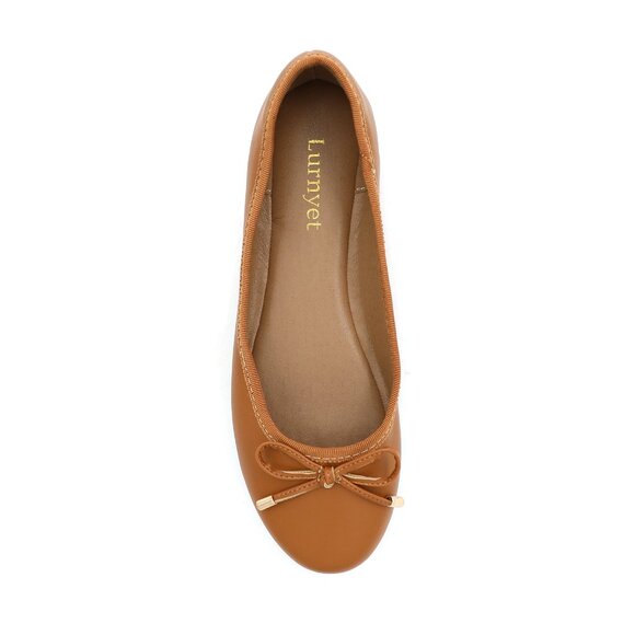 Women's Cushioned Insole Classic Bow Tie Ballerina Flat - Picture 8 of 10